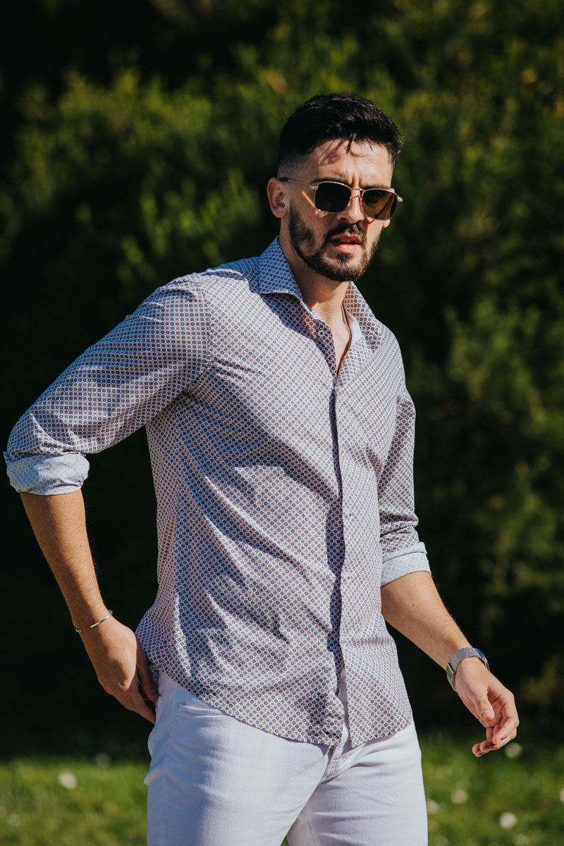Camisa estampada para homem de qualidade superior