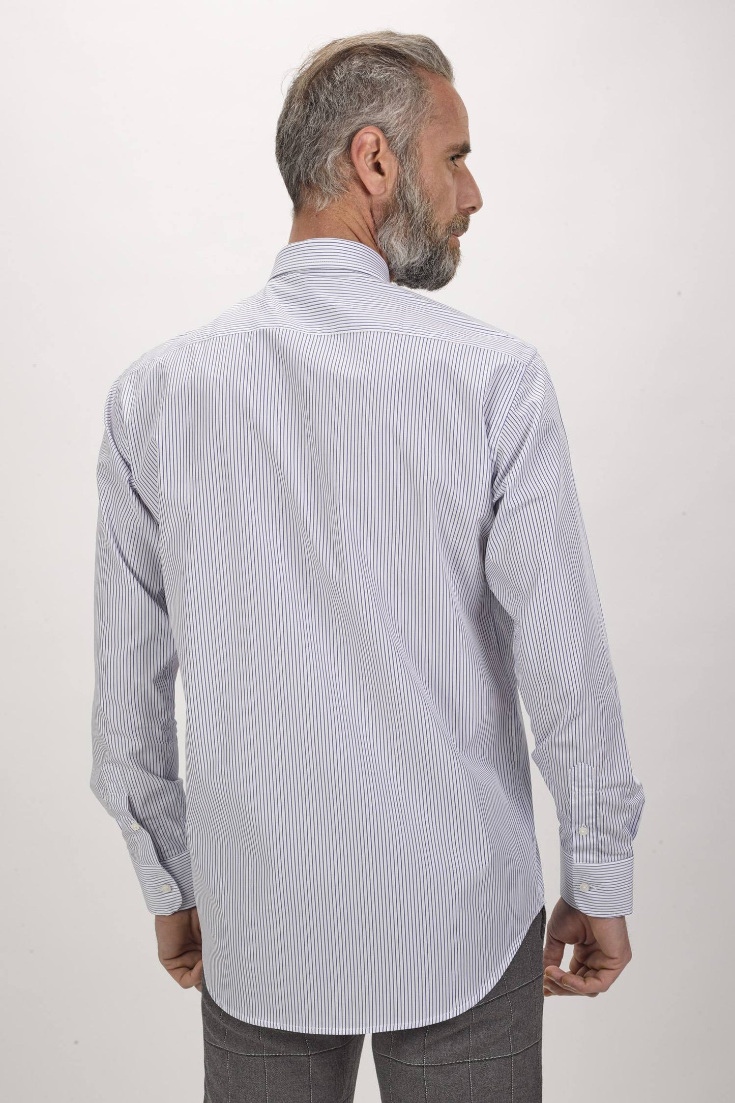 Camisa de homem com risca - Azul