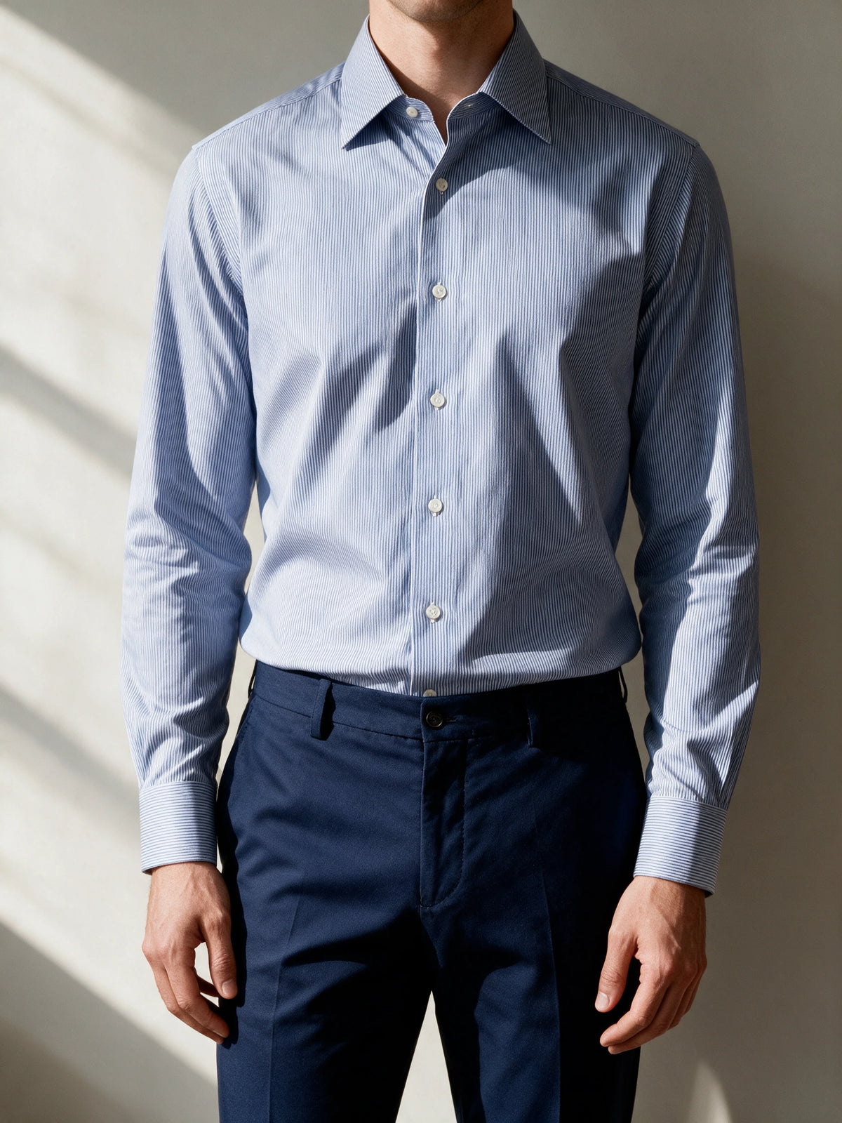 Camisa de homem com risca - Azul