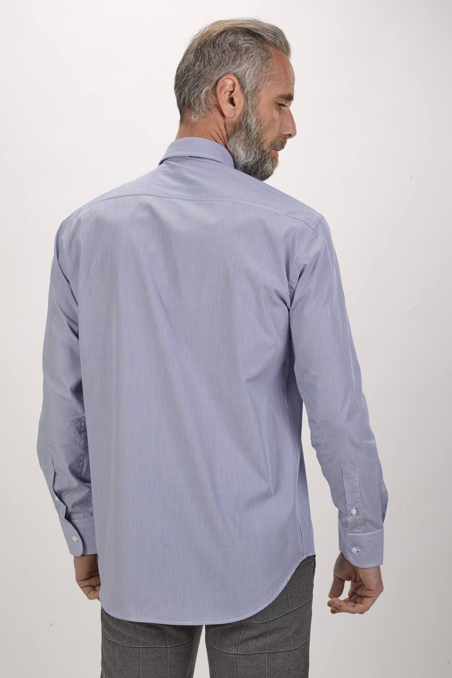 Camisa de homem com risca - Azul