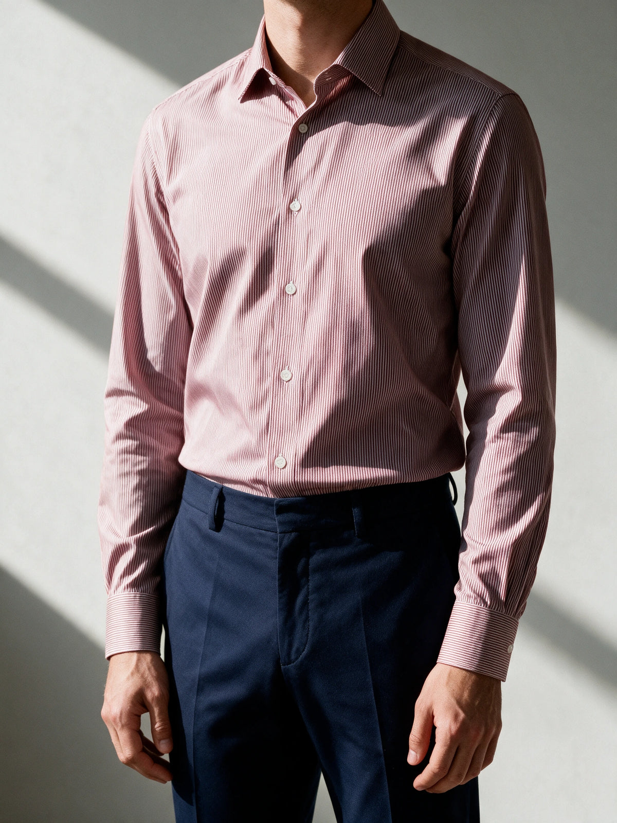 Camisa de homem com risca - Bordeaux