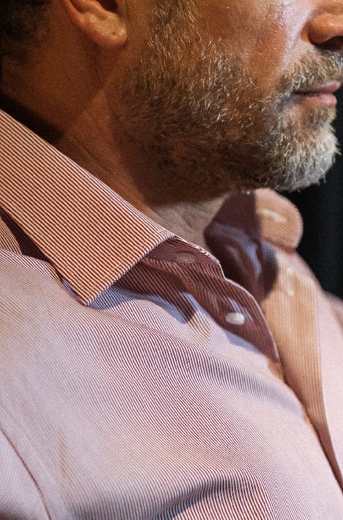 Camisa de homem com risca - Bordeaux