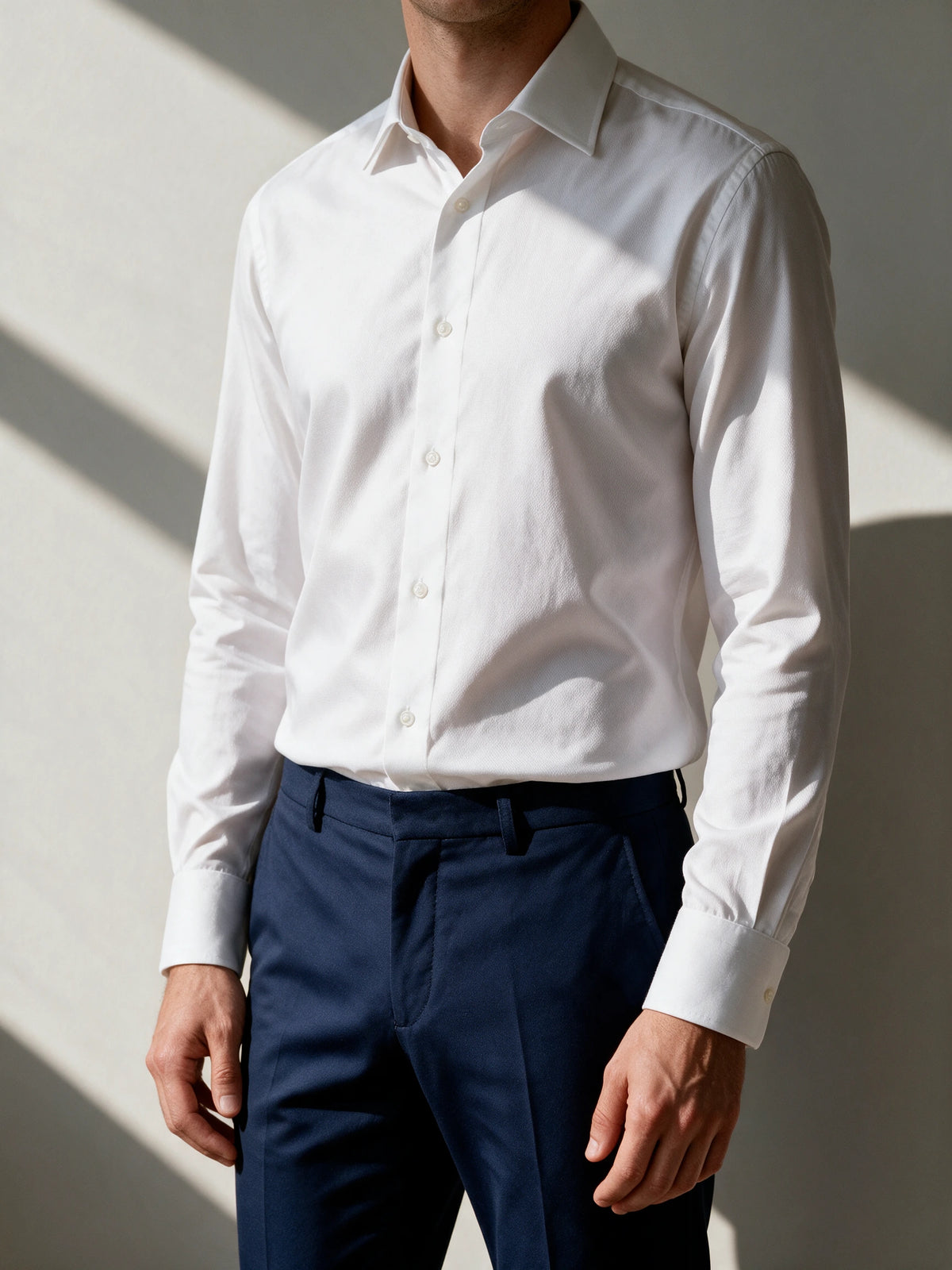 Plain faux shirt - White