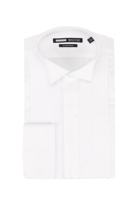 Camisa cerimónia plissada - Branco