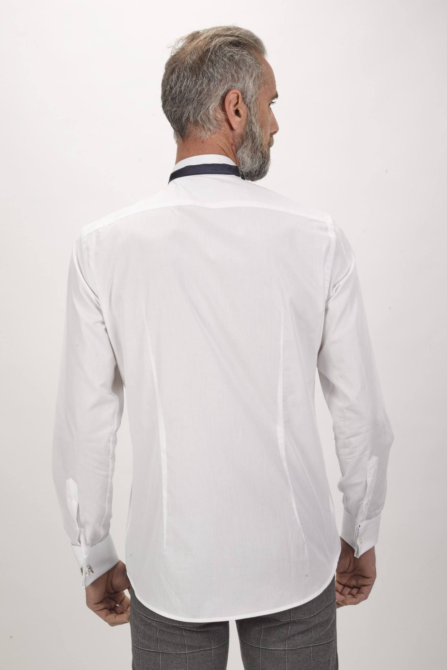 Camisa cerimónia plissada - Branco