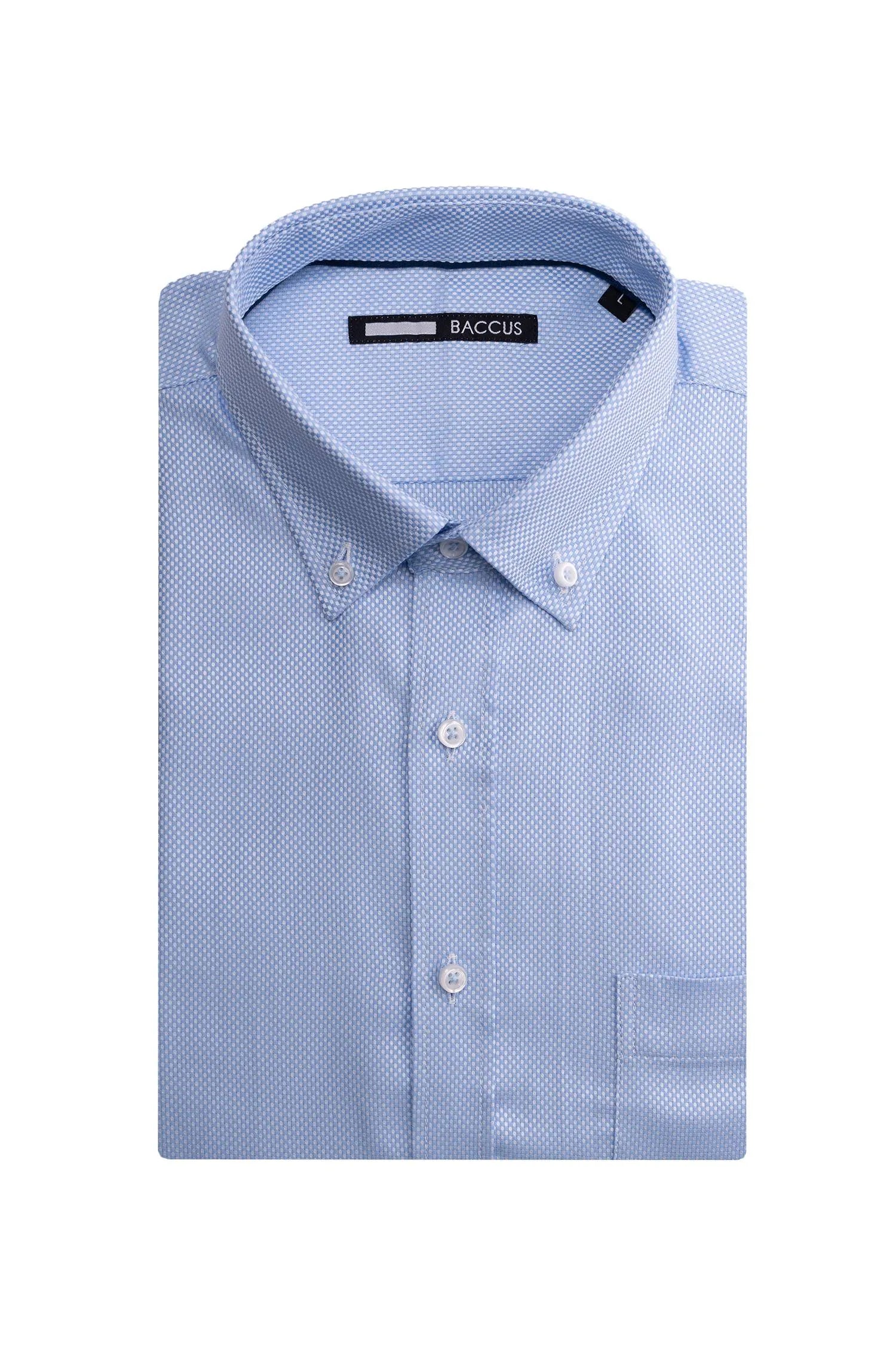 Camisa com microdesenhos - Azul