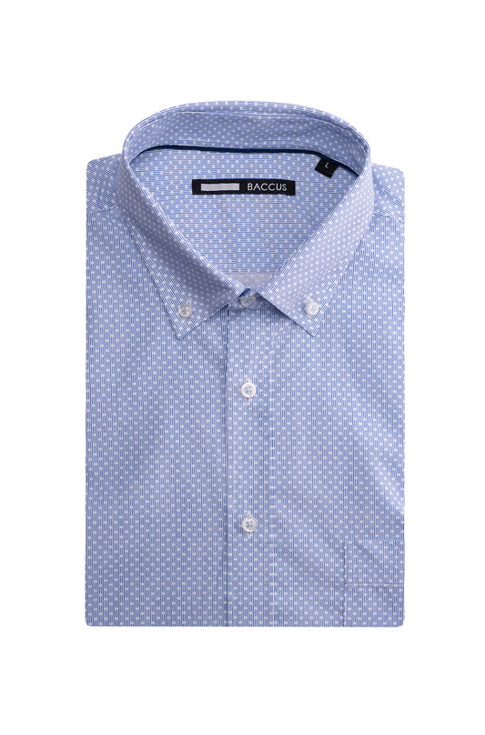 Camisa com microdesenhos - Azul