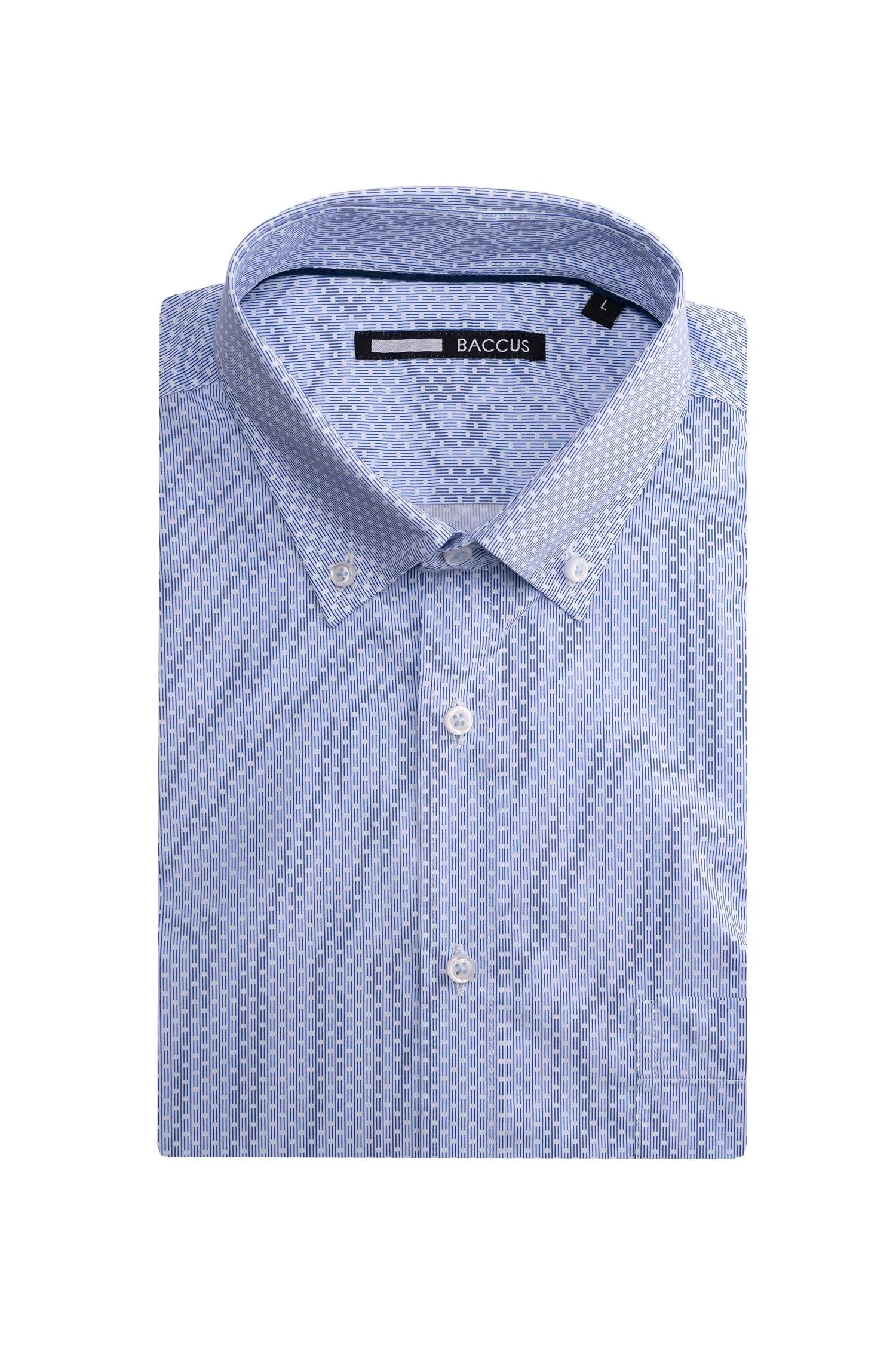 Camisa com microdesenhos - Azul