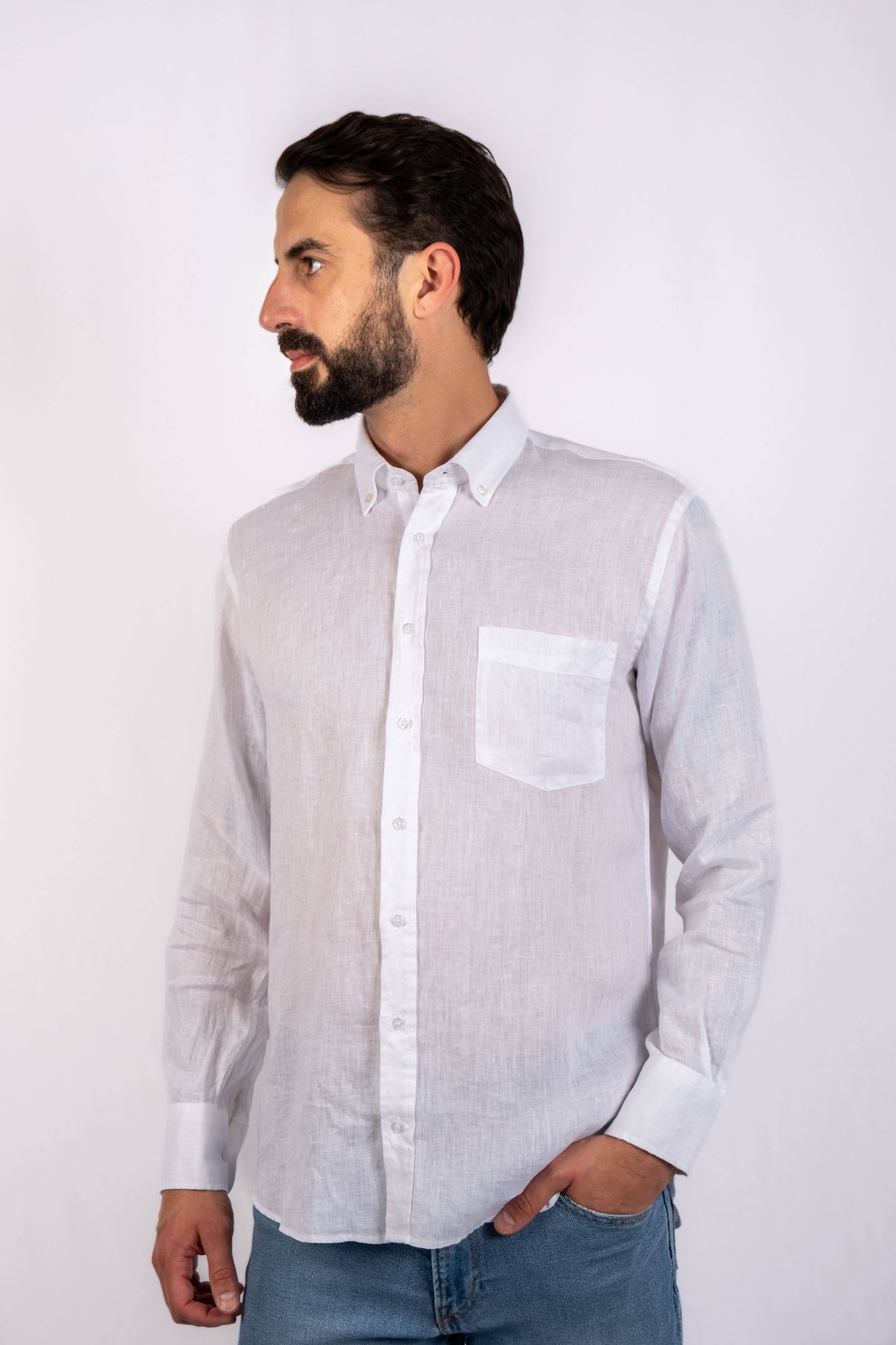 Camisa lisa para homem - Branco