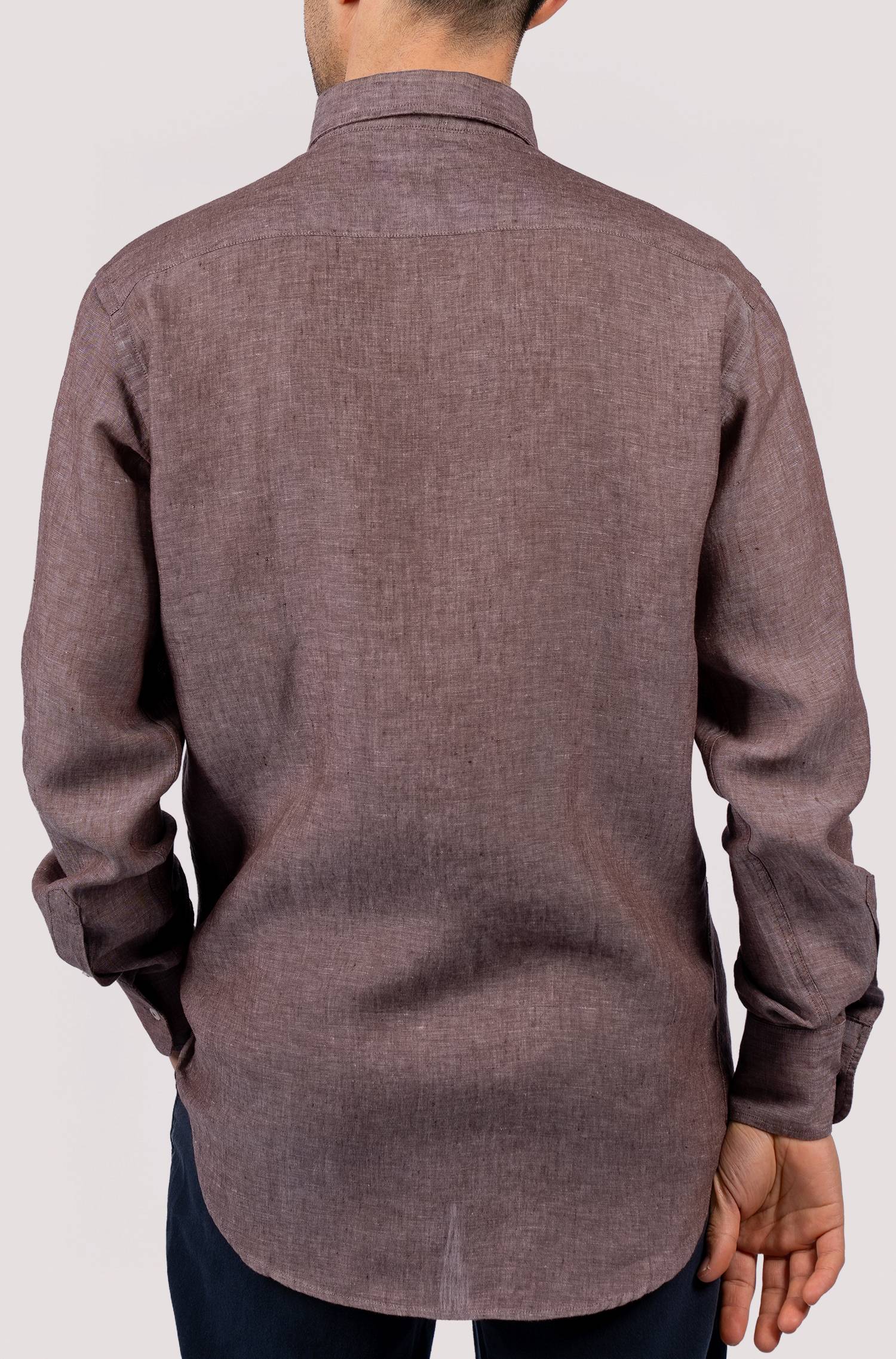 Camisa lisa para homem - Castanho