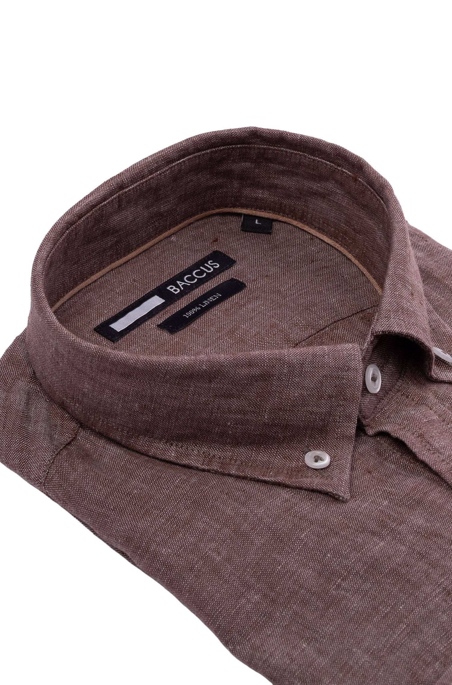 Camisa lisa para homem - Castanho