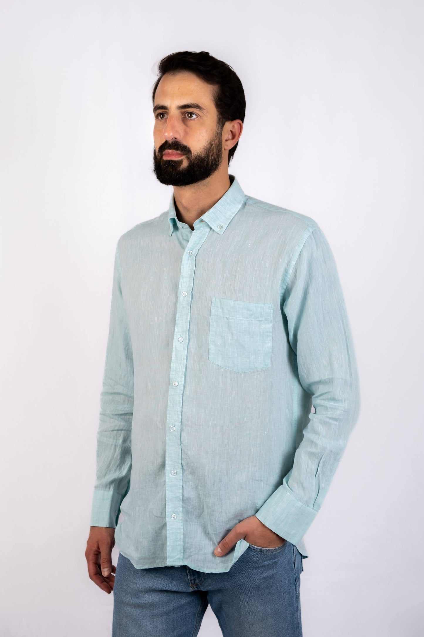 Camisa lisa para homem - Verde