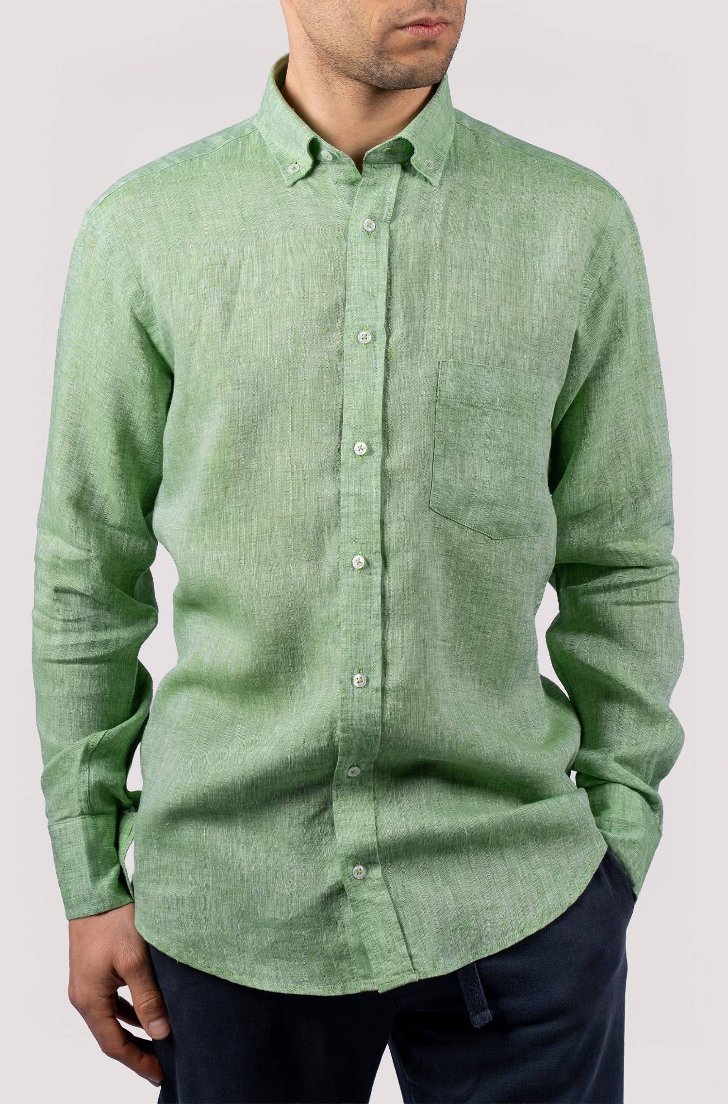 Camisa lisa para homem - Verde