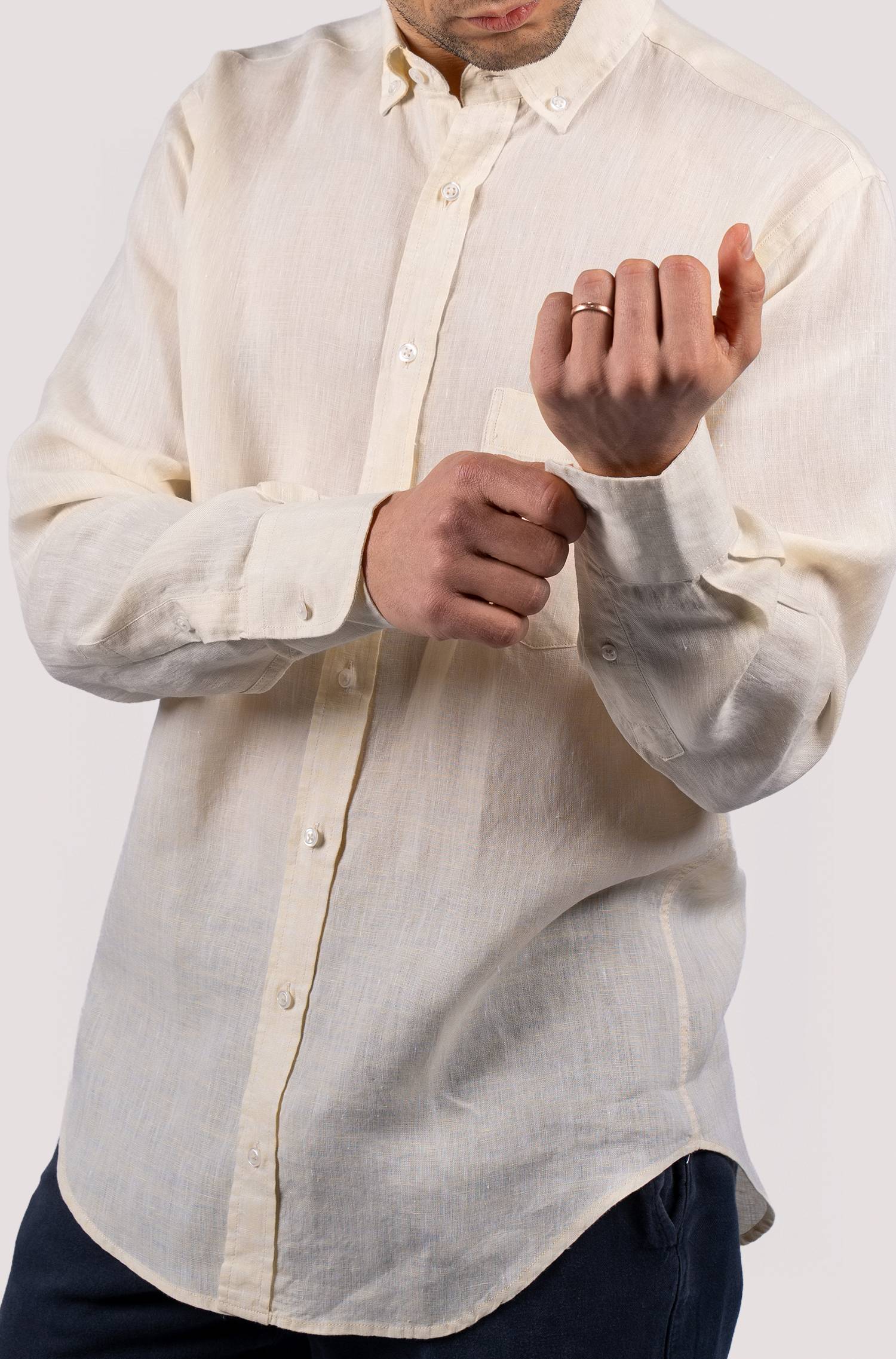 Camisa lisa para homem - Amarelo