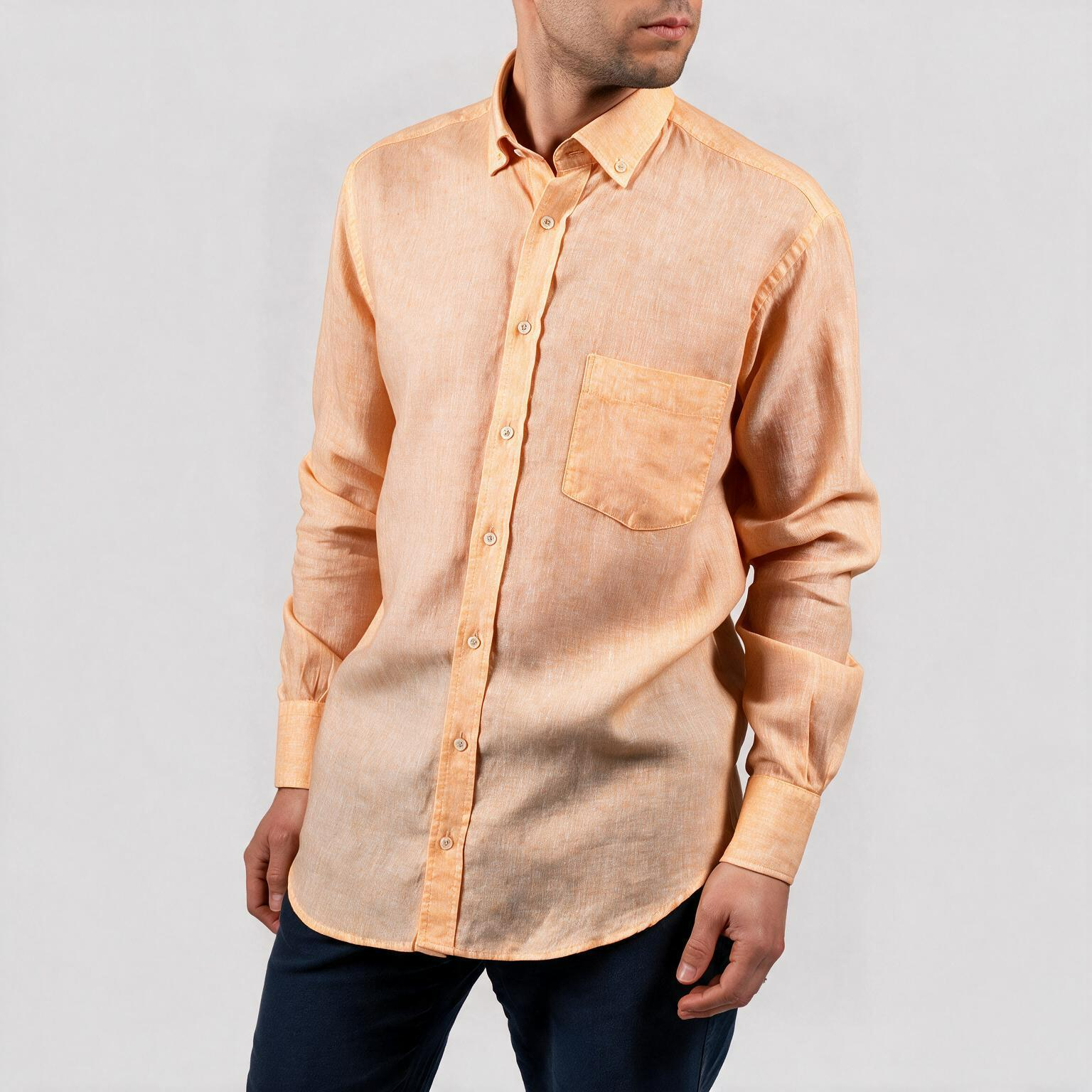 Camisa lisa para homem - Laranja