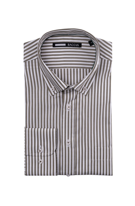 Camisa de homem com risca - Verde