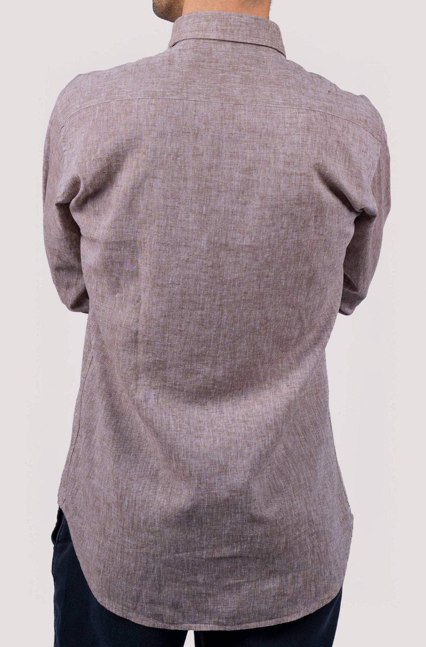 Camisa lisa para homem - Castanho