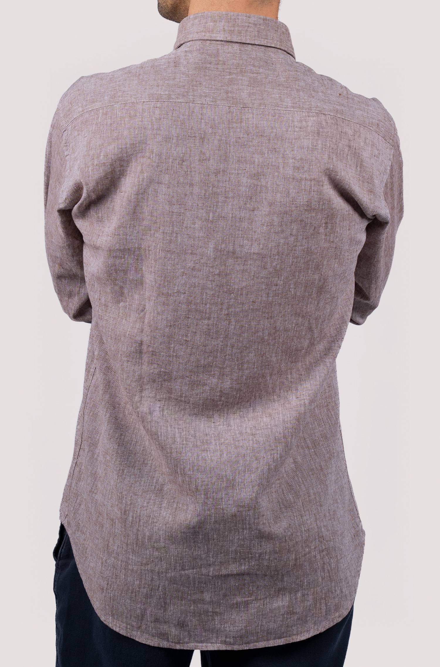 Camisa lisa para homem - Castanho