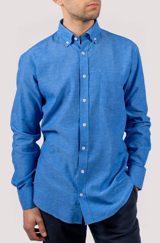 Camisa lisa para homem - Azul