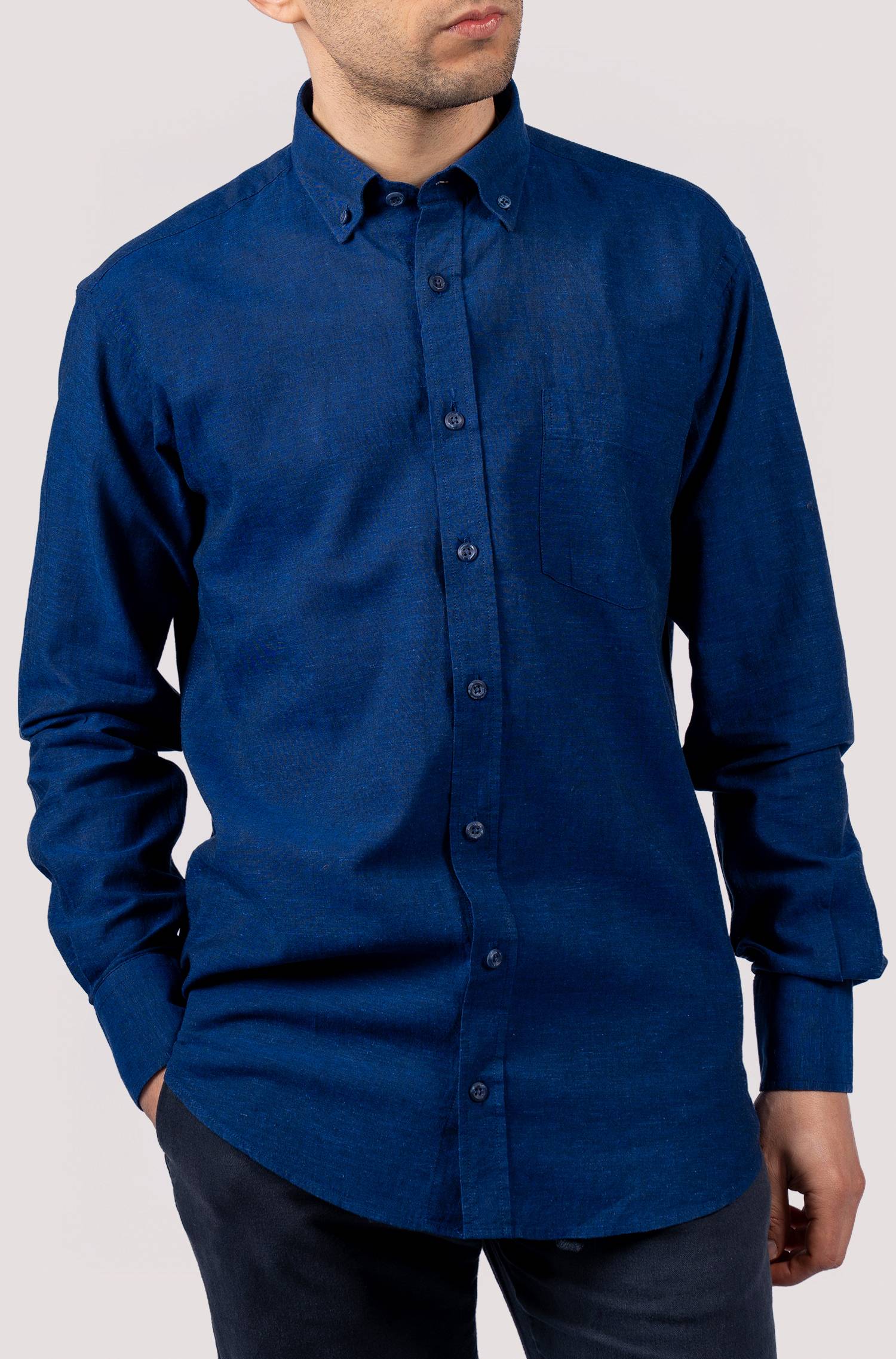 Men's Plain Shirt - Navy Blue