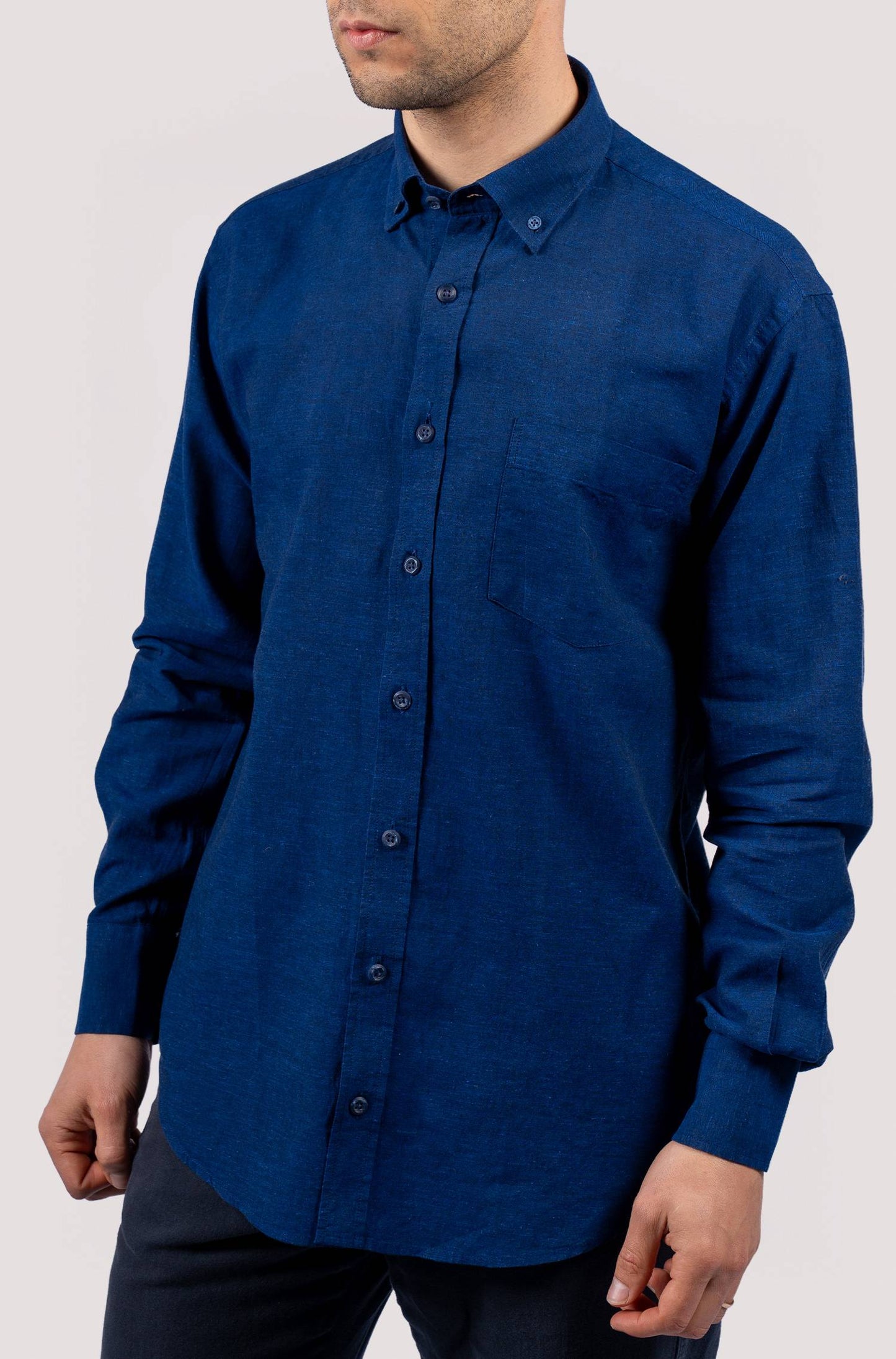 Men's Plain Shirt - Navy Blue