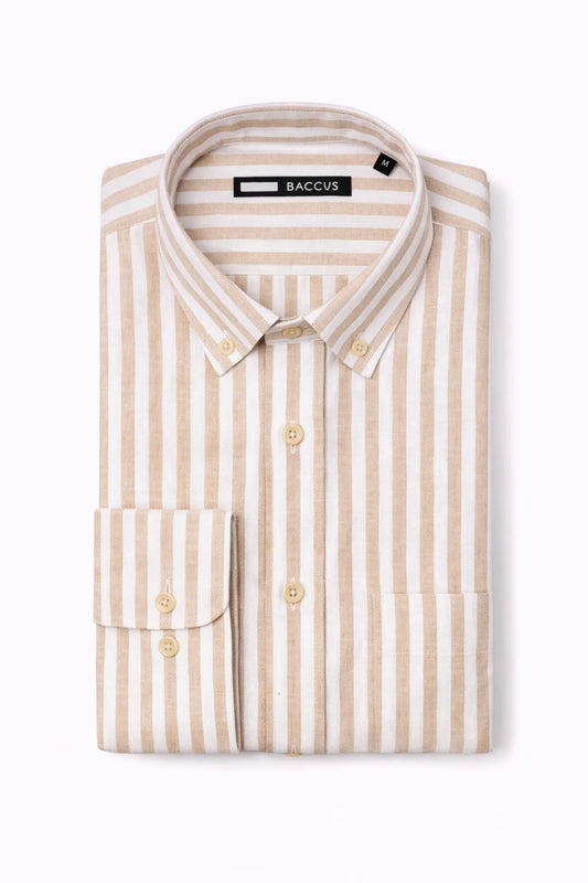 Camisa de linho e algodão - Bege