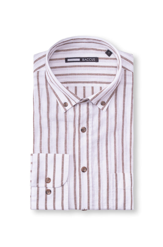 Camisa de linho e algodão - Bege