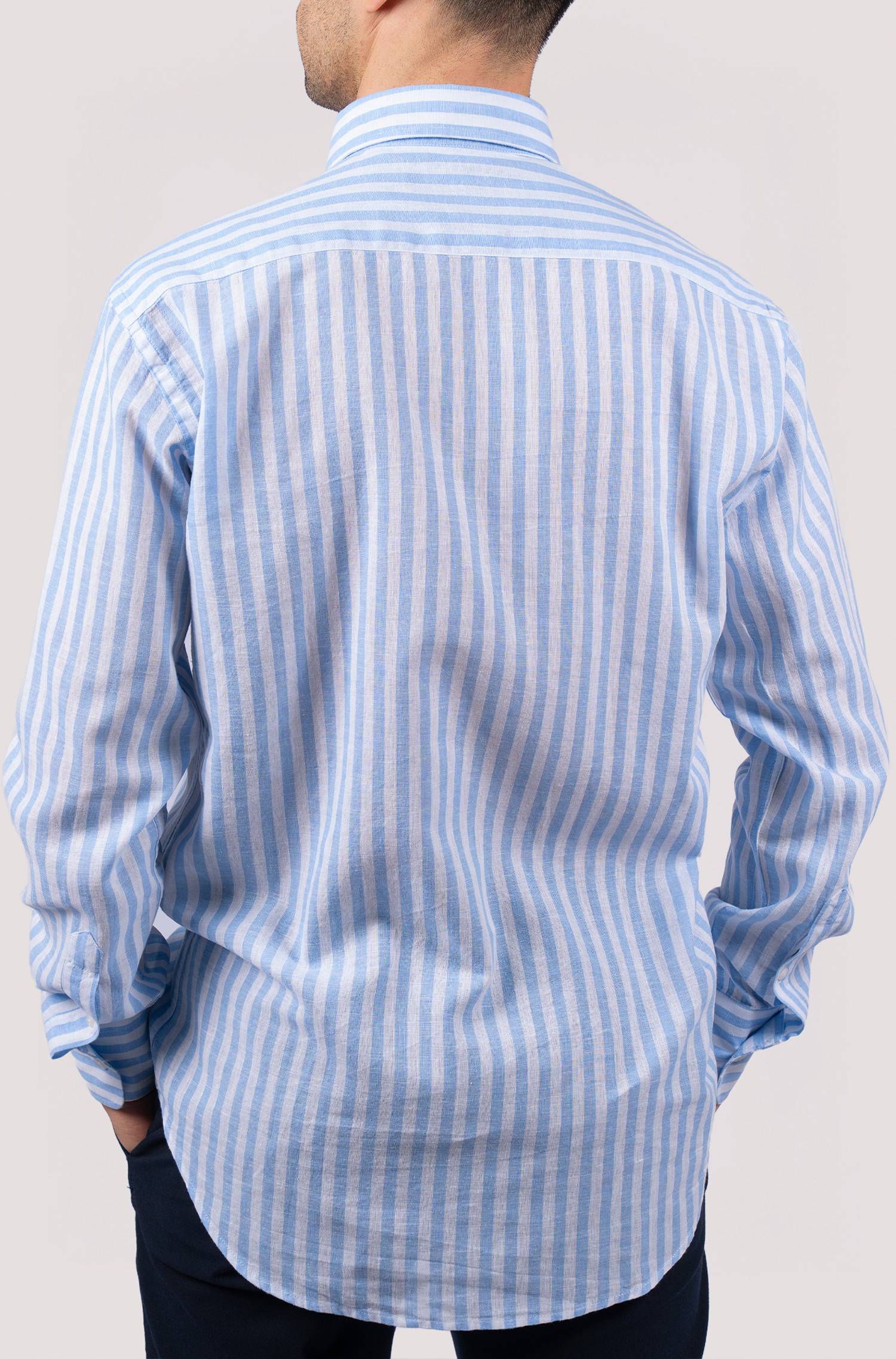 Camisa de linho e algodão - Azul