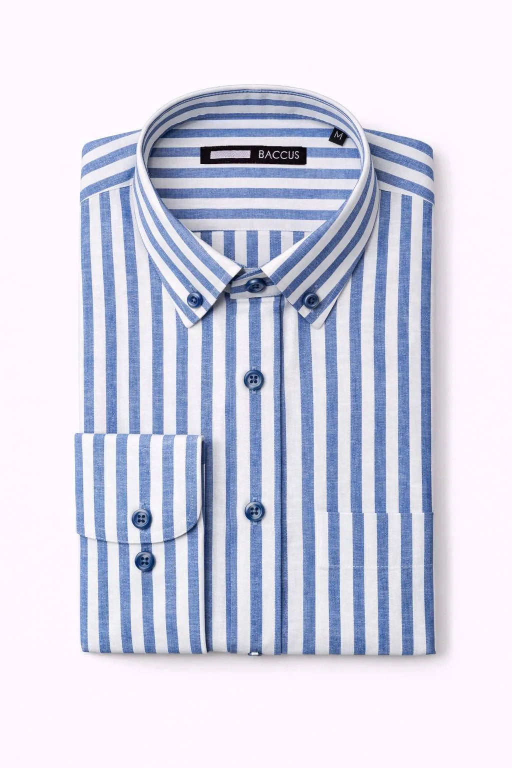 Camisa de linho e algodão - Azul