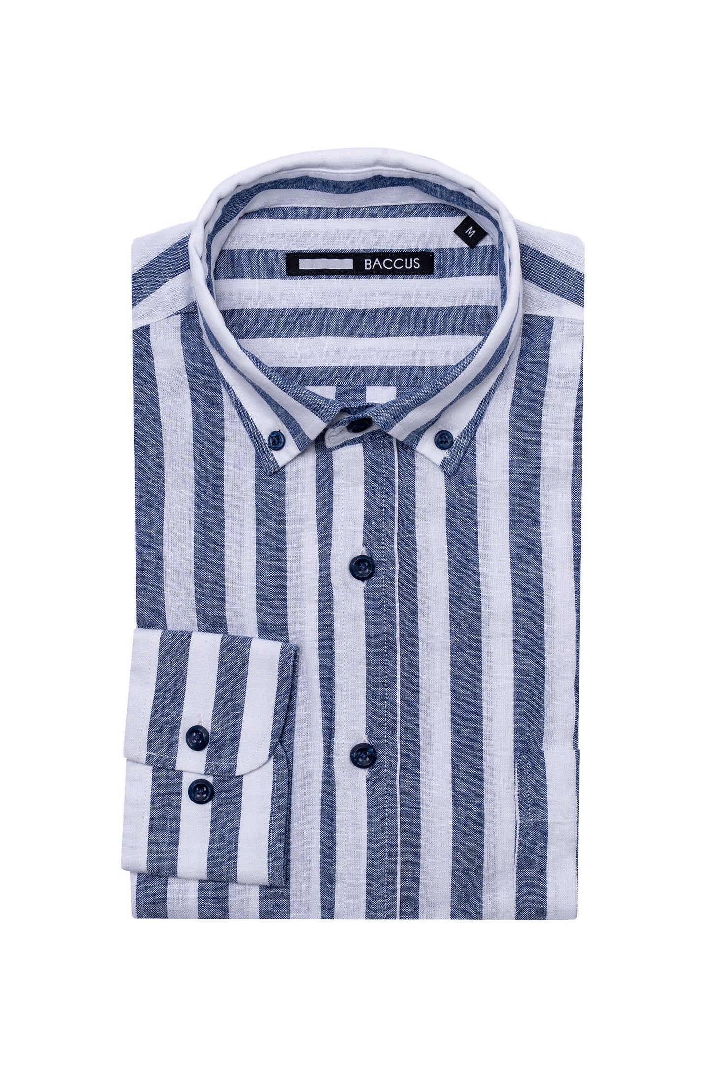 Camisa de linho e algodão - Marinho