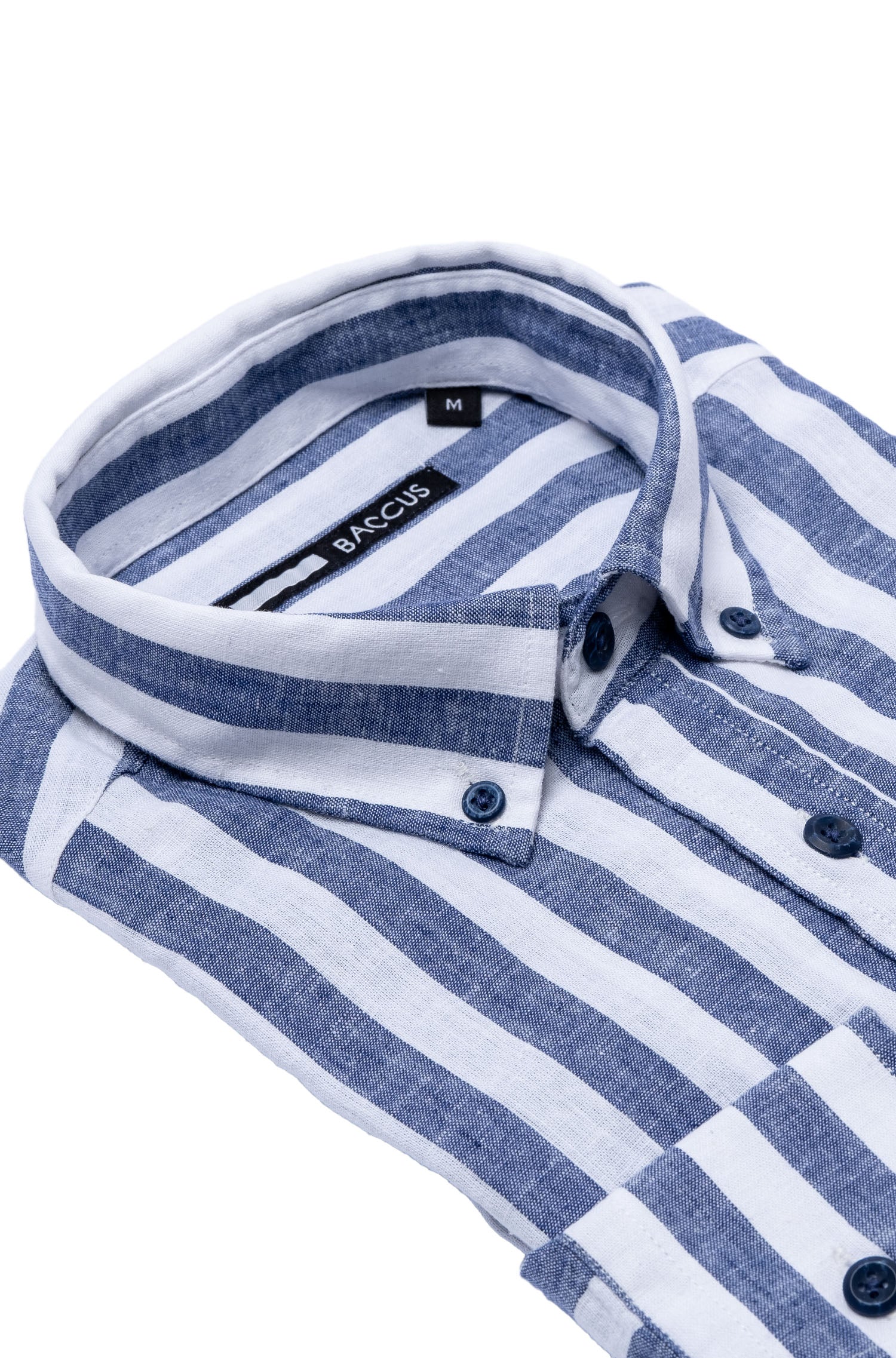 Camisa de linho e algodão - Marinho