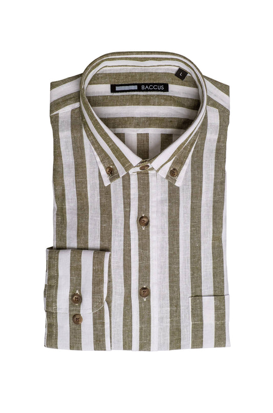 Camisa de linho e algodão - Verde