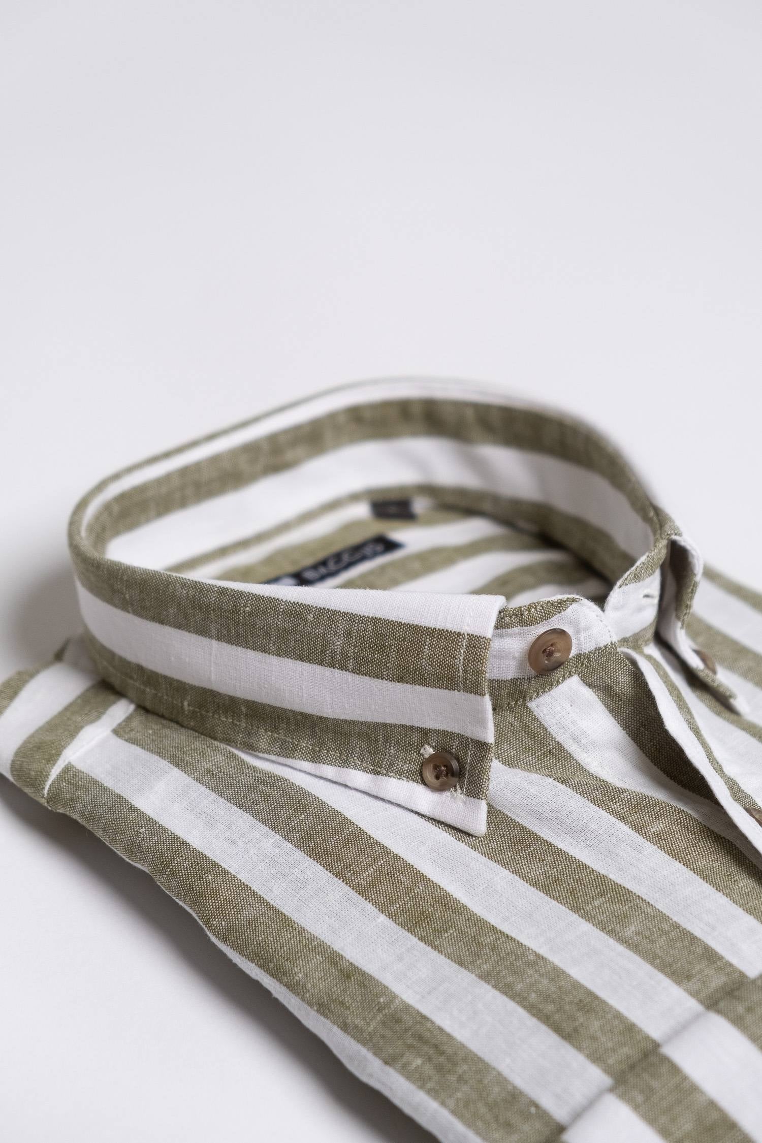 Camisa de linho e algodão - Verde