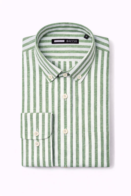 Camisa de linho e algodão - Verde