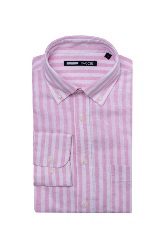 Camisa de homem com risca - Rosa