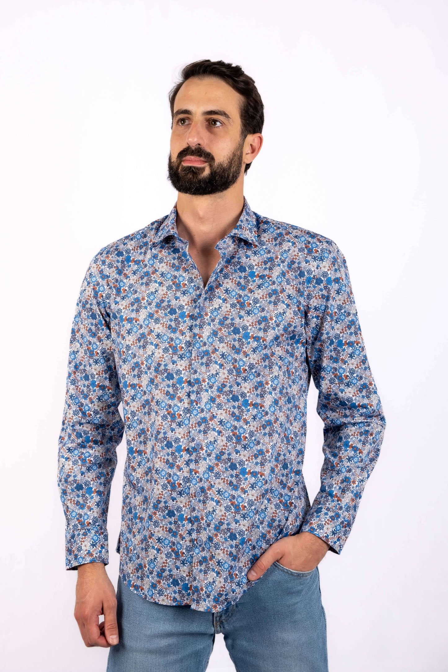 Camisa Baccus estampada - Azul