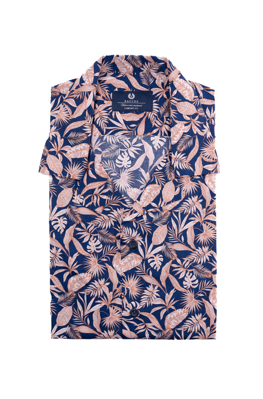 Camisa havaiana Baccus - Azul