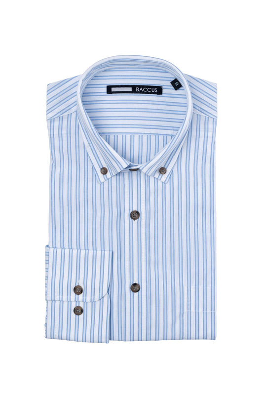 Camisa Baccus com risca - Azul