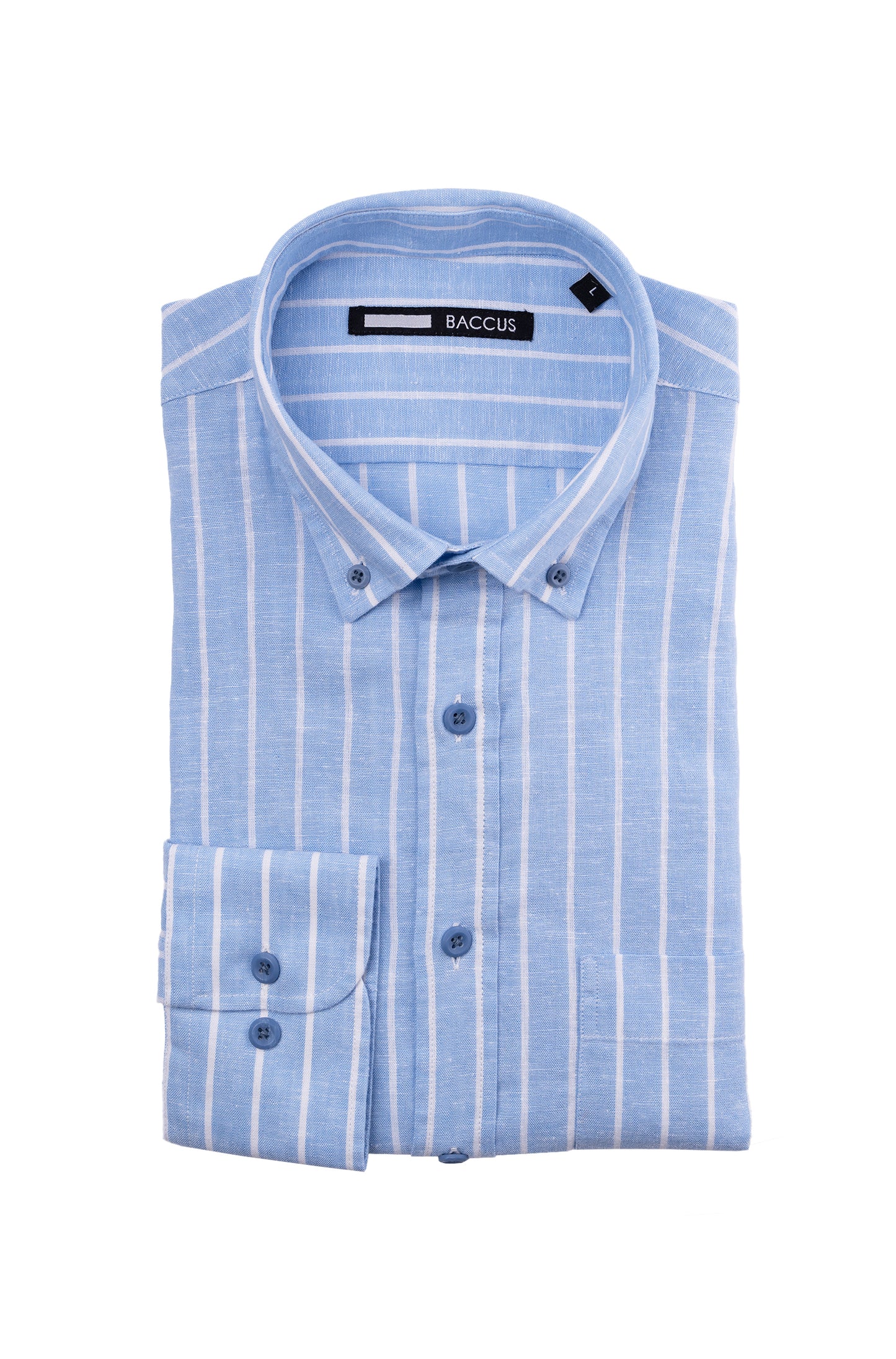 Camisa de homem com risca - Azul