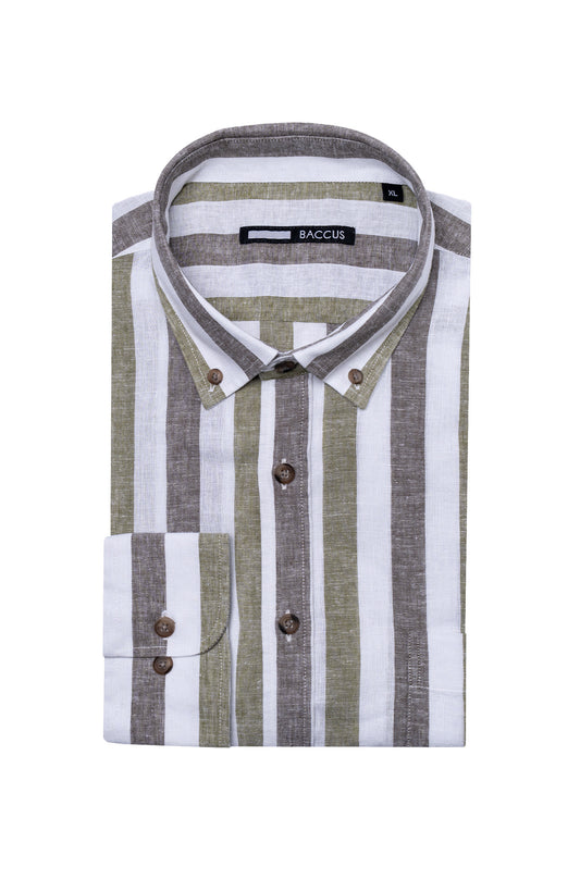 Camisa de homem com risca - Verde