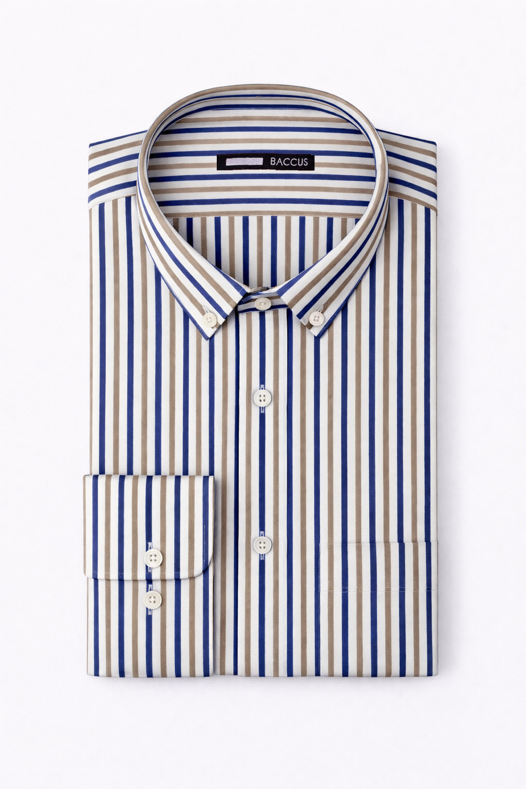 Camisa de homem com risca - Bege