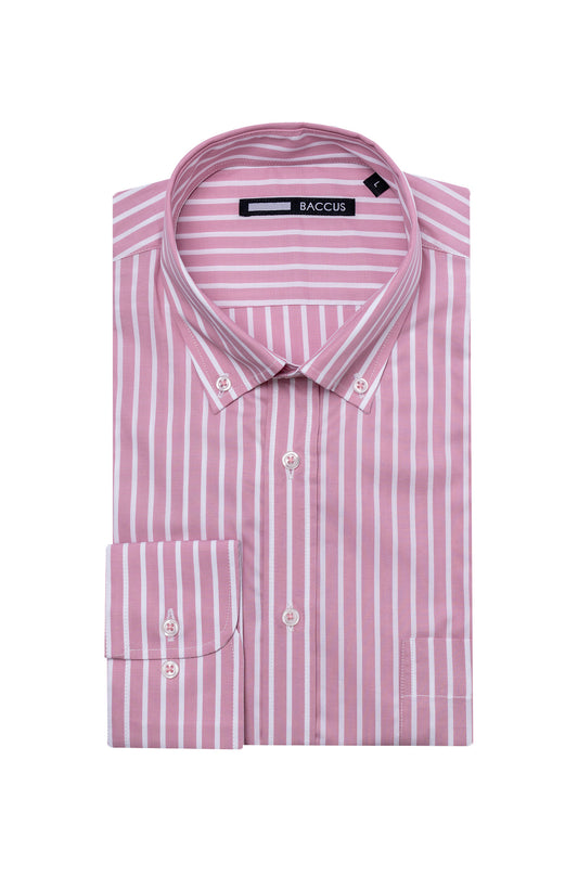 Camisa de homem com risca - Rosa