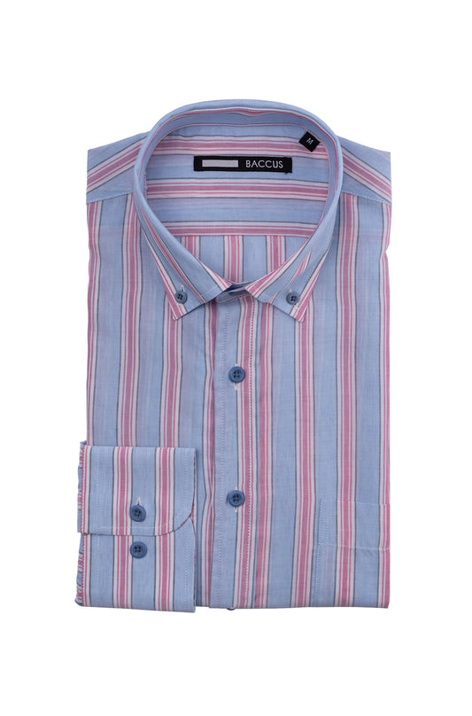 Camisa de homem com risca - Rosa