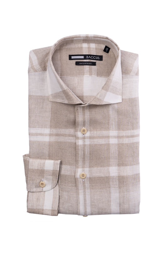 Camisa xadrez masculina - Bege