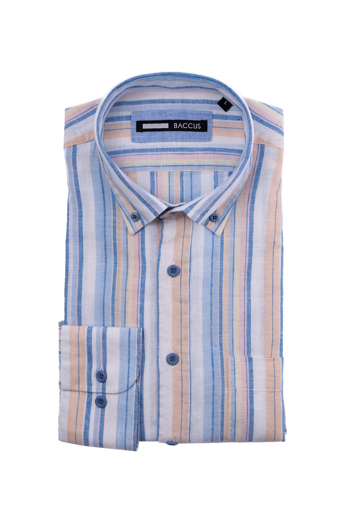 Camisa de homem com risca - Azul