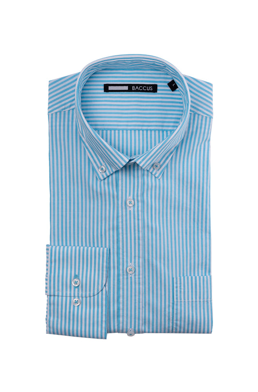 Camisa de homem com risca - Azul