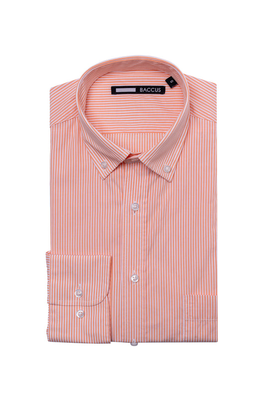 Camisa de homem com risca - Laranja
