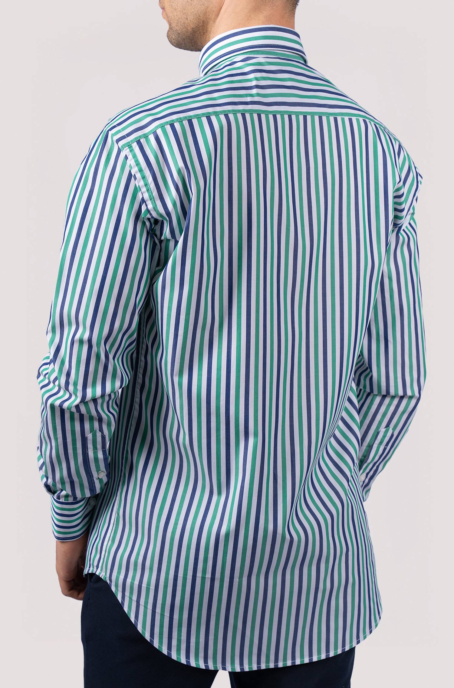Camisa de homem com risca - Azul