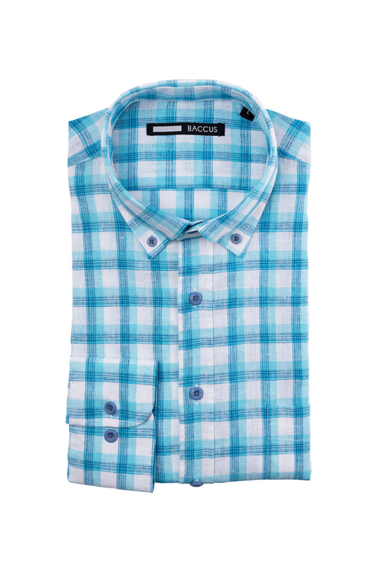 Camisa xadrez masculina - Azul