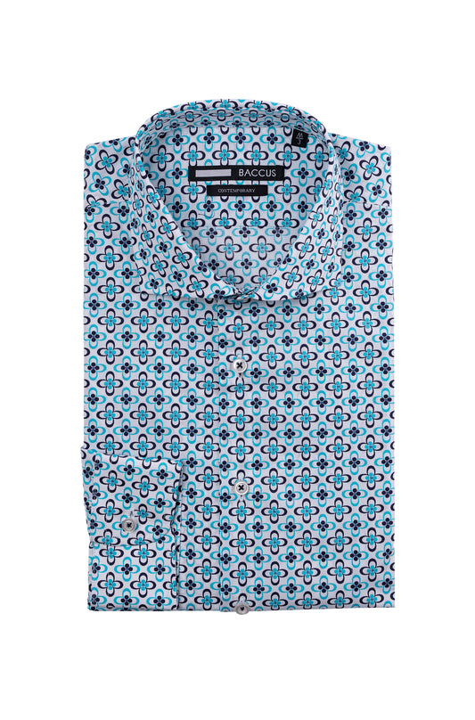 Camisa Baccus estampada - Azul